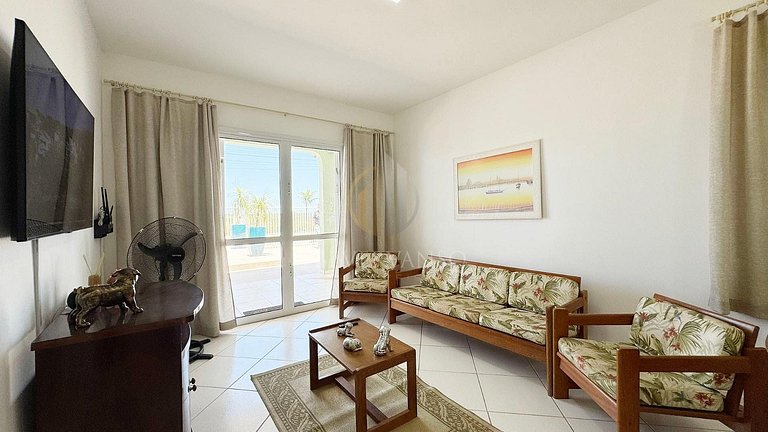 Frente Mar, piscina, Ar + Wi-fi /Ideal p/ família